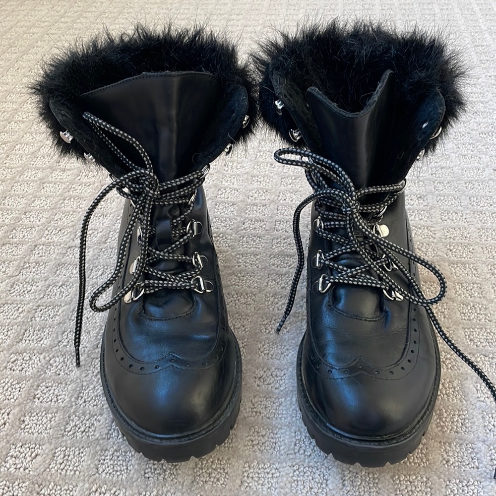 Charles David leather combat boots size 8